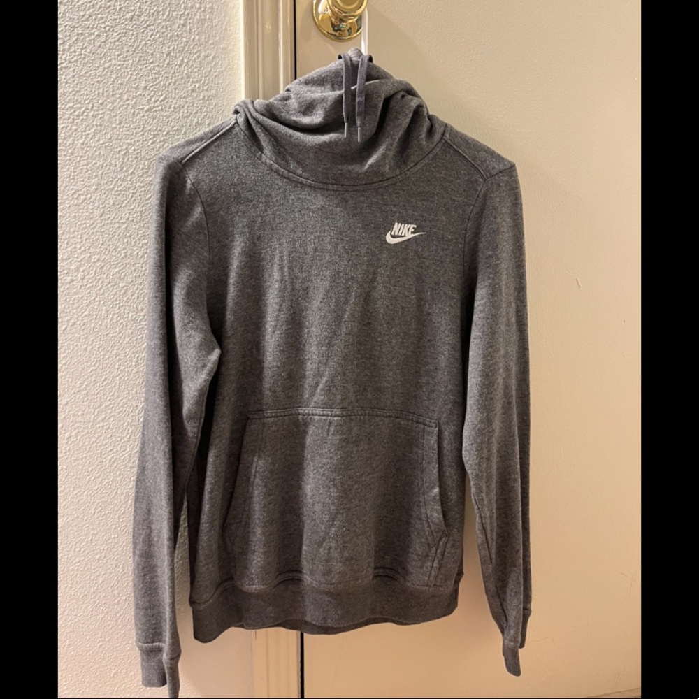 Women’s Nike Funnel Neck Hoodie, Grey, Size XS.